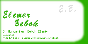 elemer bebok business card