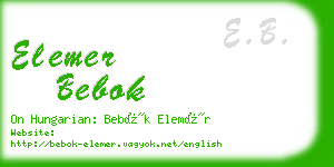 elemer bebok business card